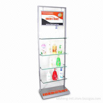 Cosmetic Display Stand with 4pcs Tempered Glass Shelves